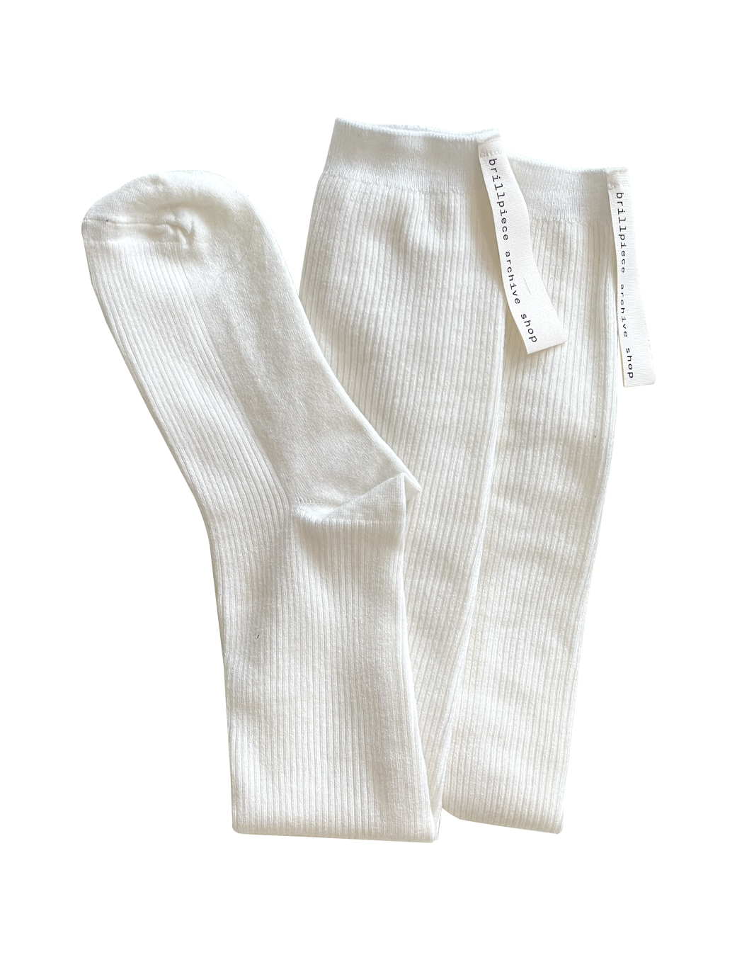 Ribbed wool knee socks [bas x sohn Exclusive] Ivory