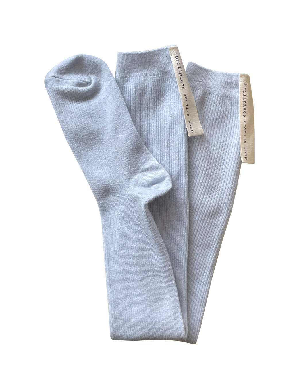 Ribbed wool knee socks [bas x sohn Exclusive] Light Blue