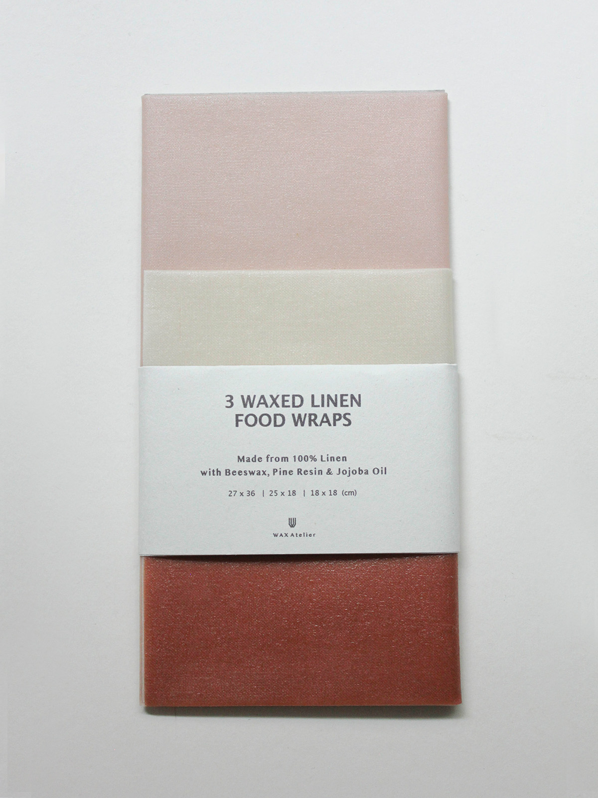 3 Waxed Linen Food Wraps (Madder)