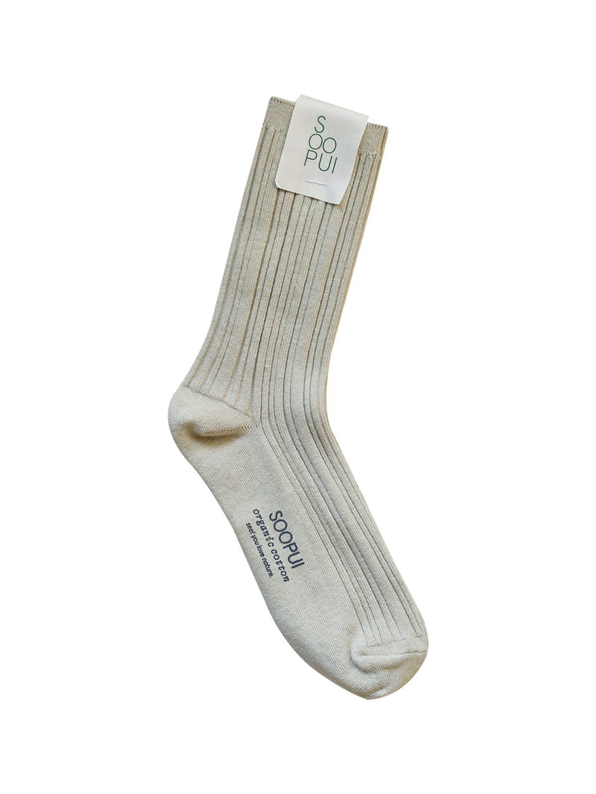 Organic cotton socks in raw green