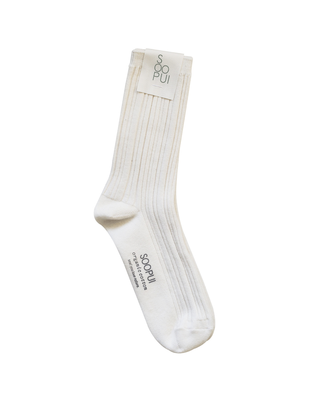 Organic cotton socks in raw white