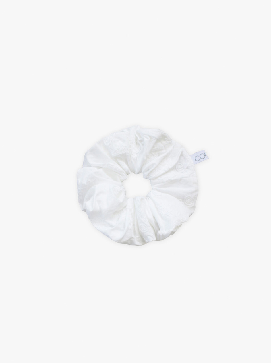 Baby Scrunchie White Tiny Flower