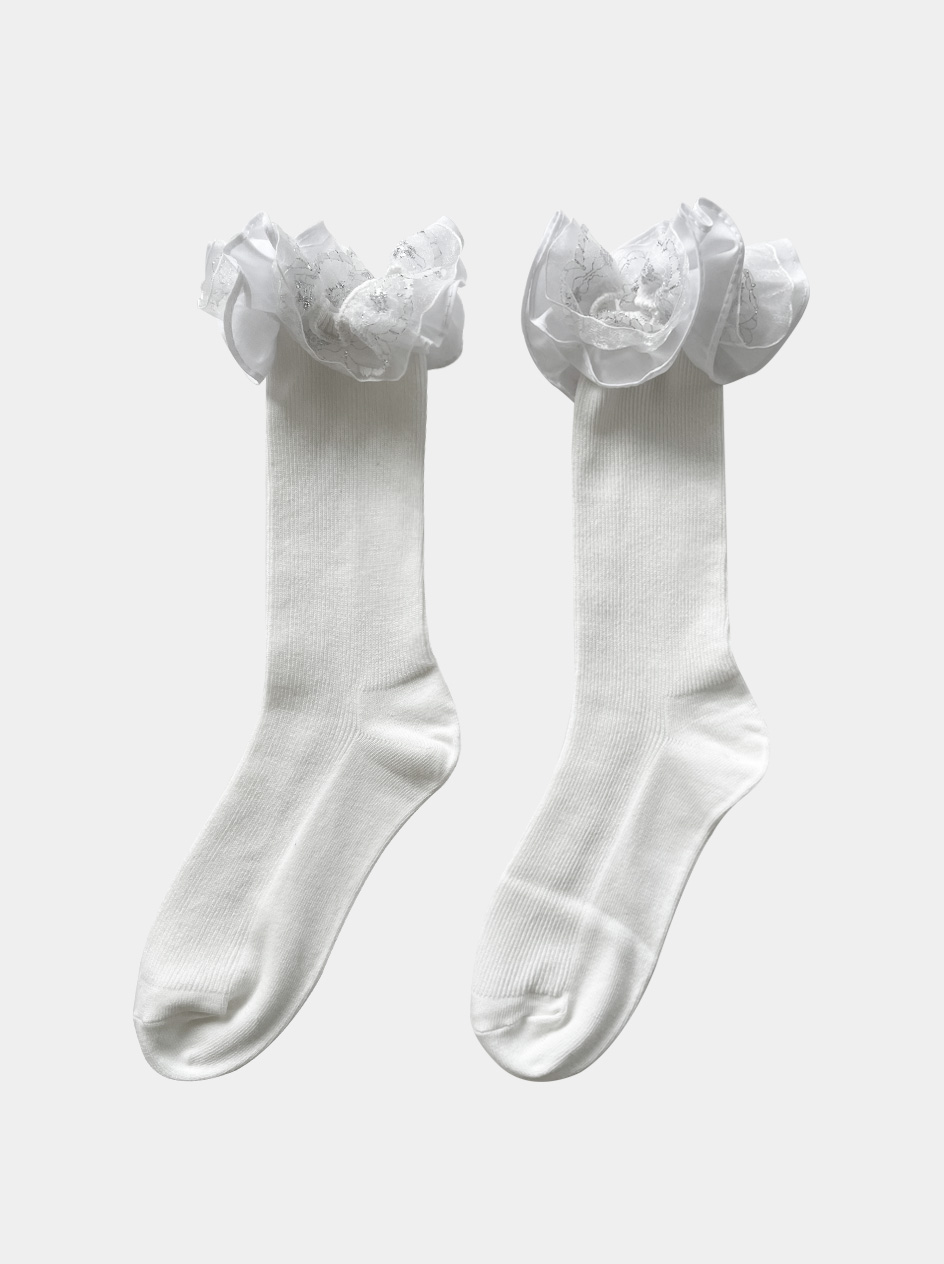 Lace socks (White)