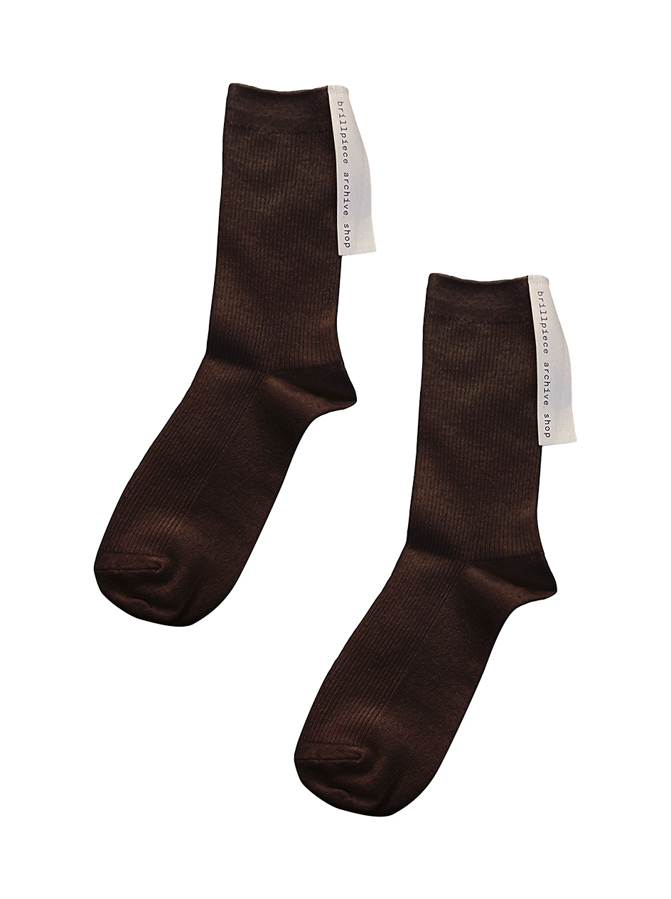 Ribbed wool socks [bas x sohn Exclusive ] Brown