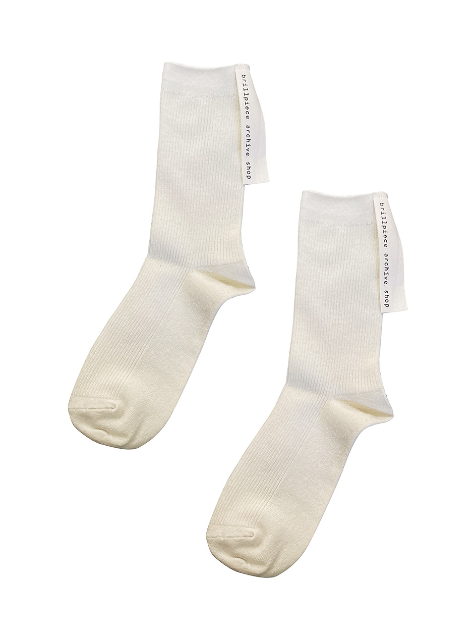 Ribbed wool socks [bas x sohn Exclusive ] Ivory
